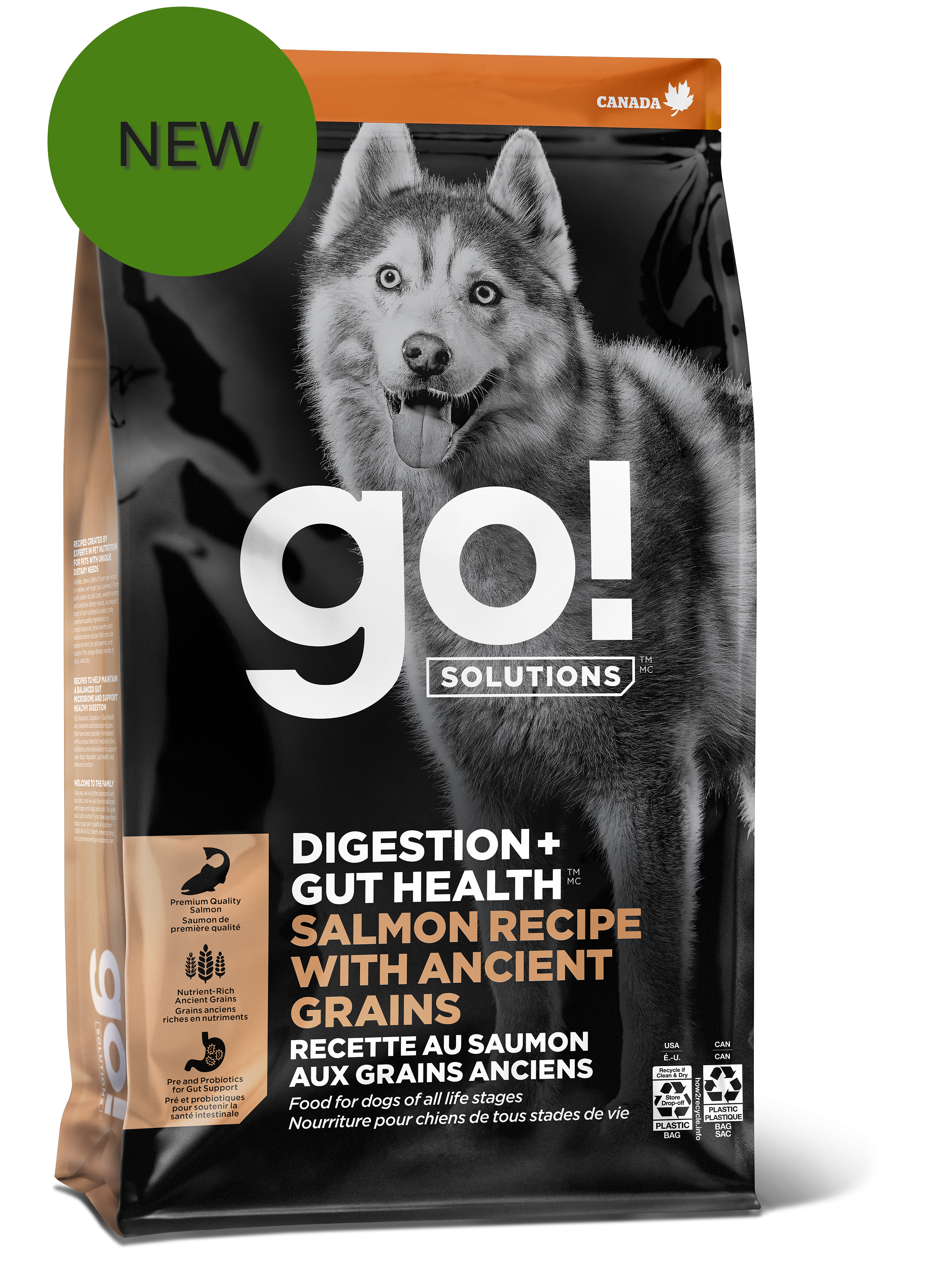 GO! SOLUTIONS Digestion + Gut Health Salmon Recipe with Ancient Grains for dogs | 1.6kg
