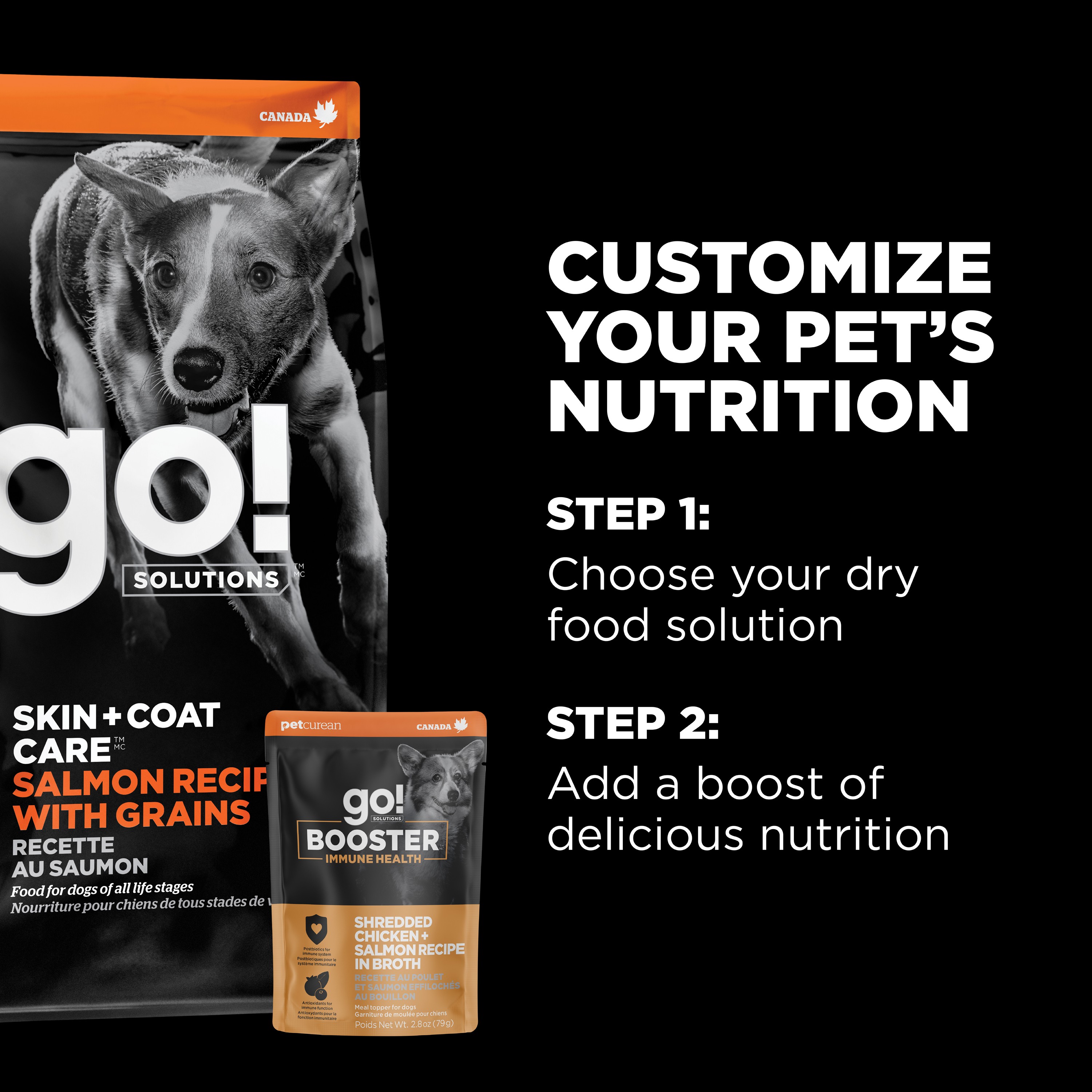 *NEW* GO! SOLUTIONS Booster Immune Health Shredded Chicken + Salmon Recipe | 24/79g