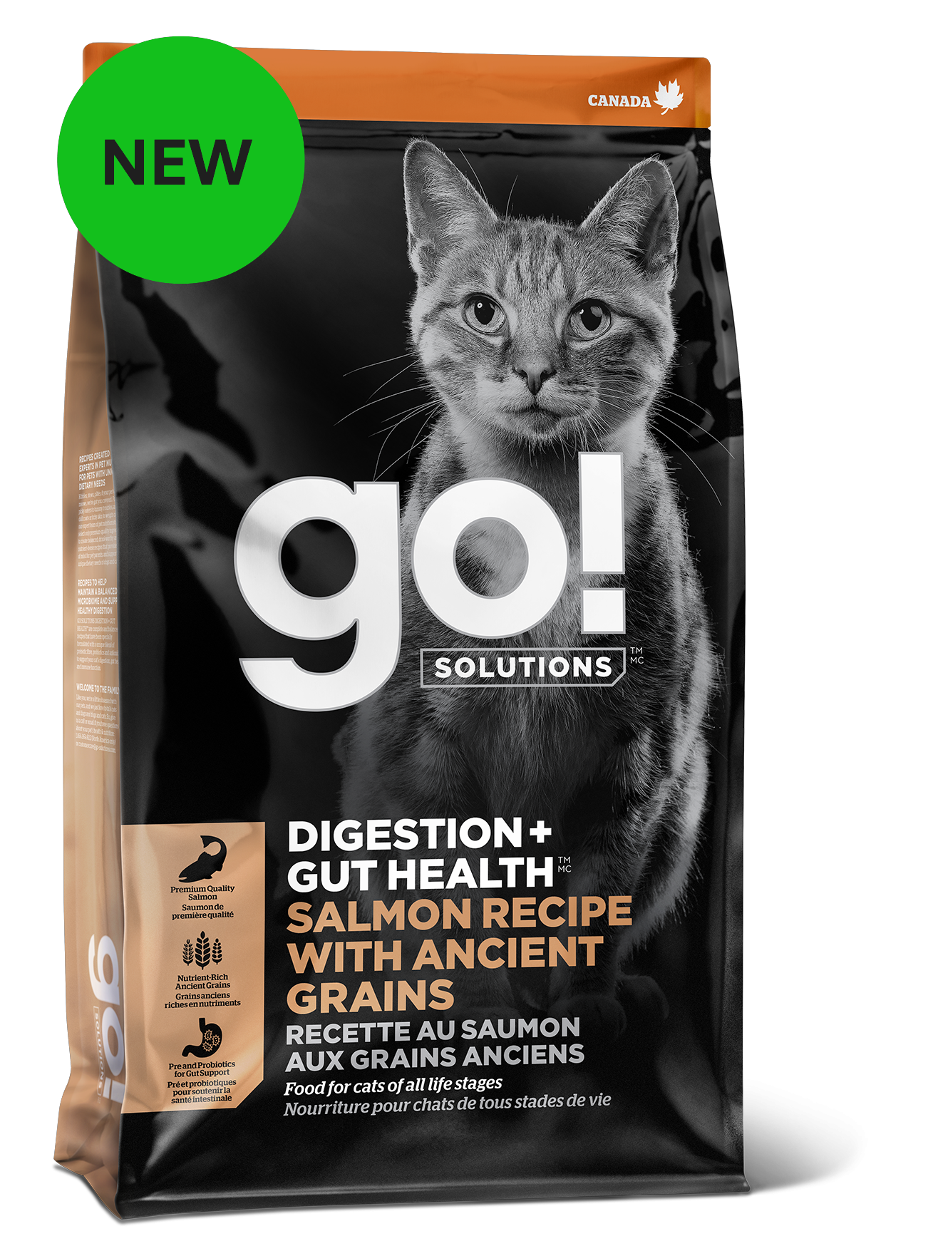 GO! SOLUTIONS Digestion + Gut Health Salmon Recipe with Ancient Grains for cats | 2.72kg