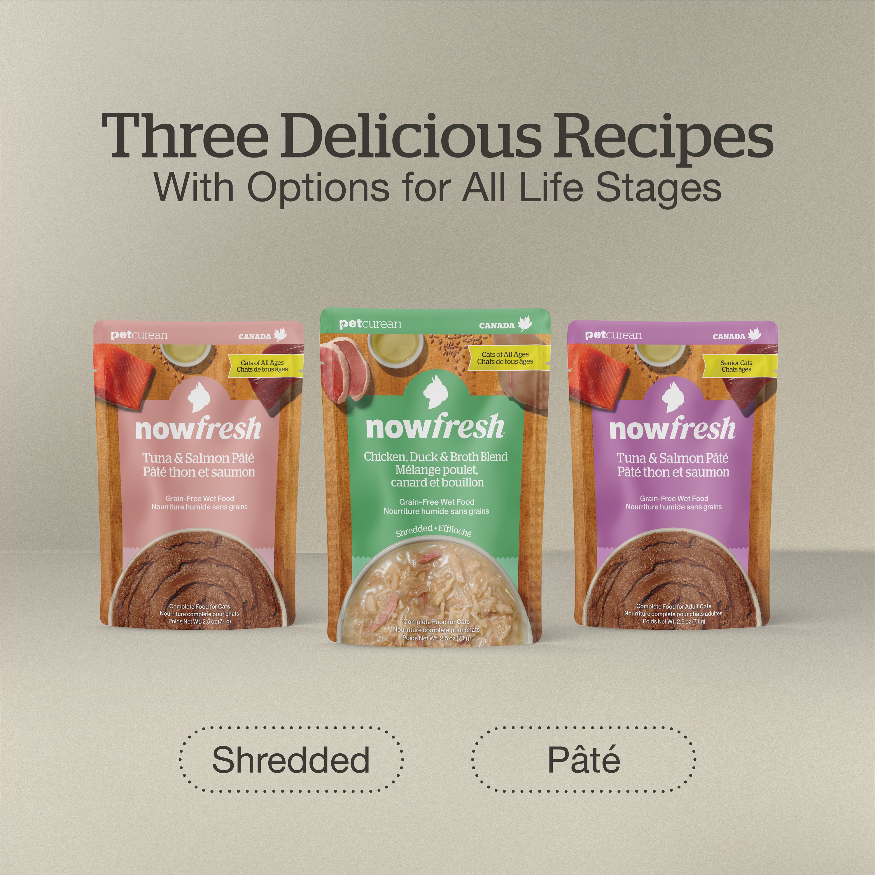 NOW FRESH Shredded Chicken, Duck & Broth Adult CF| 24/71g