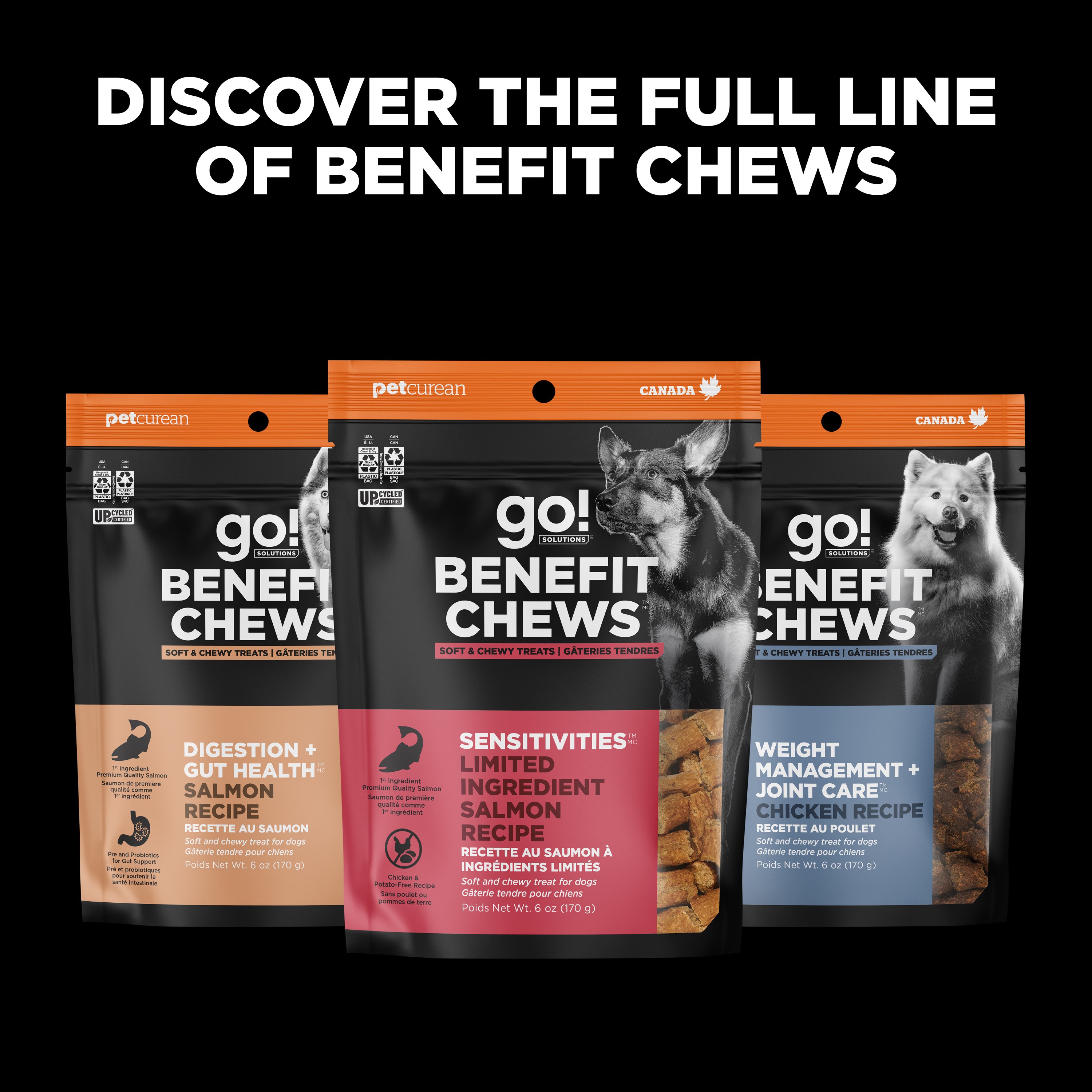 *NEW* GO! SOLUTIONS Benefit Chews SKIN + COAT Lamb DF | 10/170g